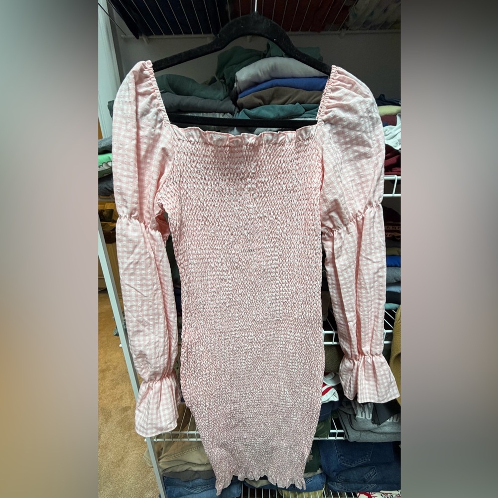 Petal & Pup Blush Textured Off-Shoulder Dress